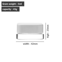 Two 5ml child-safe anti-theft glass jars with transparent packaging.