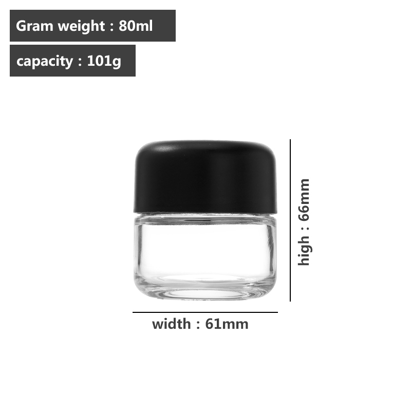 2 Ounce Transparent Glass Jar for Childproof Anti-Theft Packaging