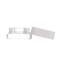 Two 5ml child-safe anti-theft glass jars with transparent packaging.