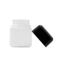 3 ounce capacity, square-shaped white glass bottle ( child-resistant packaging)