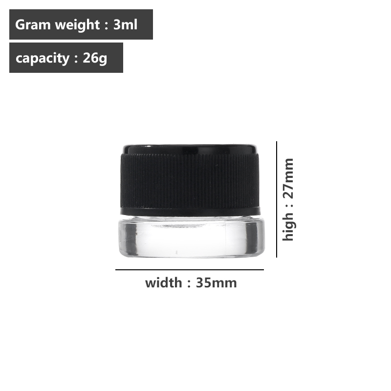 3 ml black glass concentration container - Childrens anti-theft packaging