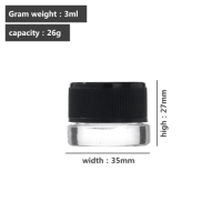 3 ml black glass concentration container - Childrens anti-theft packaging