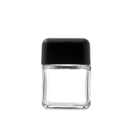   3 ounce capacity, square-shaped Clear glass bottle (ideal for child-resistant packaging)
