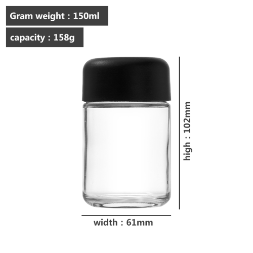 5 Ounce Transparent Glass Jar 
for Childproof Anti-Theft Packaging