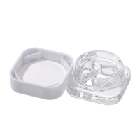 three 3ml child-safe anti-theft glass jars with transparent packaging.