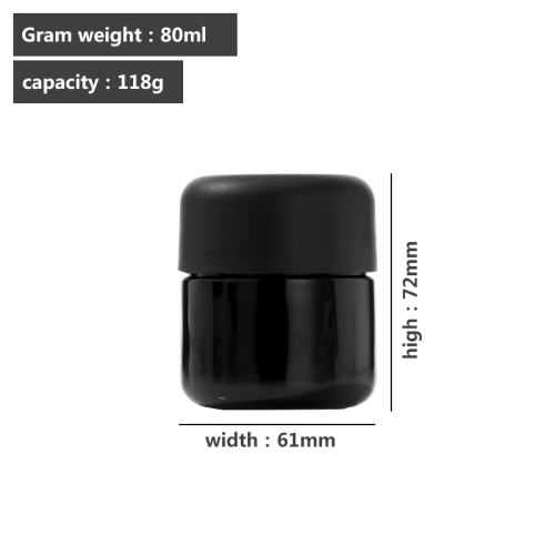 3 Ounce Black Glass Jar 
for Childproof 
Anti-Theft Packaging