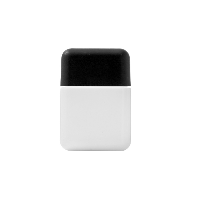 3 ounce capacity, square-shaped white glass bottle ( child-resistant packaging)