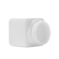 3 ounce capacity, square-shaped white glass bottle ( child-resistant packaging)