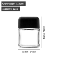   3 ounce capacity, square-shaped Clear glass bottle (ideal for child-resistant packaging)